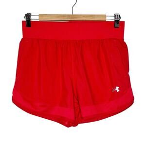 Under Armour Womens Woven Training Short Red Size Small Loose Athletic Running